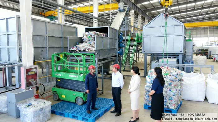 Dây chuyền rửa mảnh chai nhựa mẫu 100 – Sản lượng 100kg/giờ, Tự động 80%, Rửa sạch 99%, Xuất mảnh nhựa sạch tiêu chuẩn quốc tế