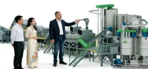 Dây chuyền rửa mảnh chai nhựa mẫu 100 – Sản lượng 100kg/giờ, Tự động 80%, Rửa sạch 99%, Xuất mảnh nhựa sạch tiêu chuẩn quốc tế