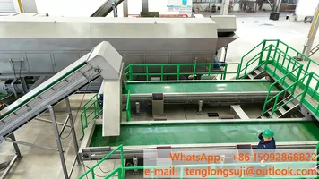 Dây chuyền nghiền rửa chai PET mẫu 1200 – Sản lượng 1200kg/giờ, Tự động 90% – Rửa sạch 99.5%, Xuất mảnh PET sạch cho công nghiệp