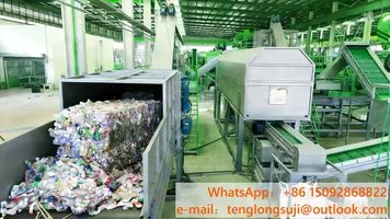 Dây chuyền nghiền rửa chai PET mẫu 100 – Sản lượng 100kg/giờ, Tự động 80% – Rửa sạch 99%, Xuất mảnh PET sạch tiêu chuẩn quốc tế
