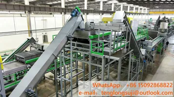 Dây chuyền nghiền rửa chai PET mẫu 80 – Sản lượng 80kg/giờ, Tự động 70% – Rửa sạch 98%, Xuất mảnh PET sạch cho nhà máy nhỏ